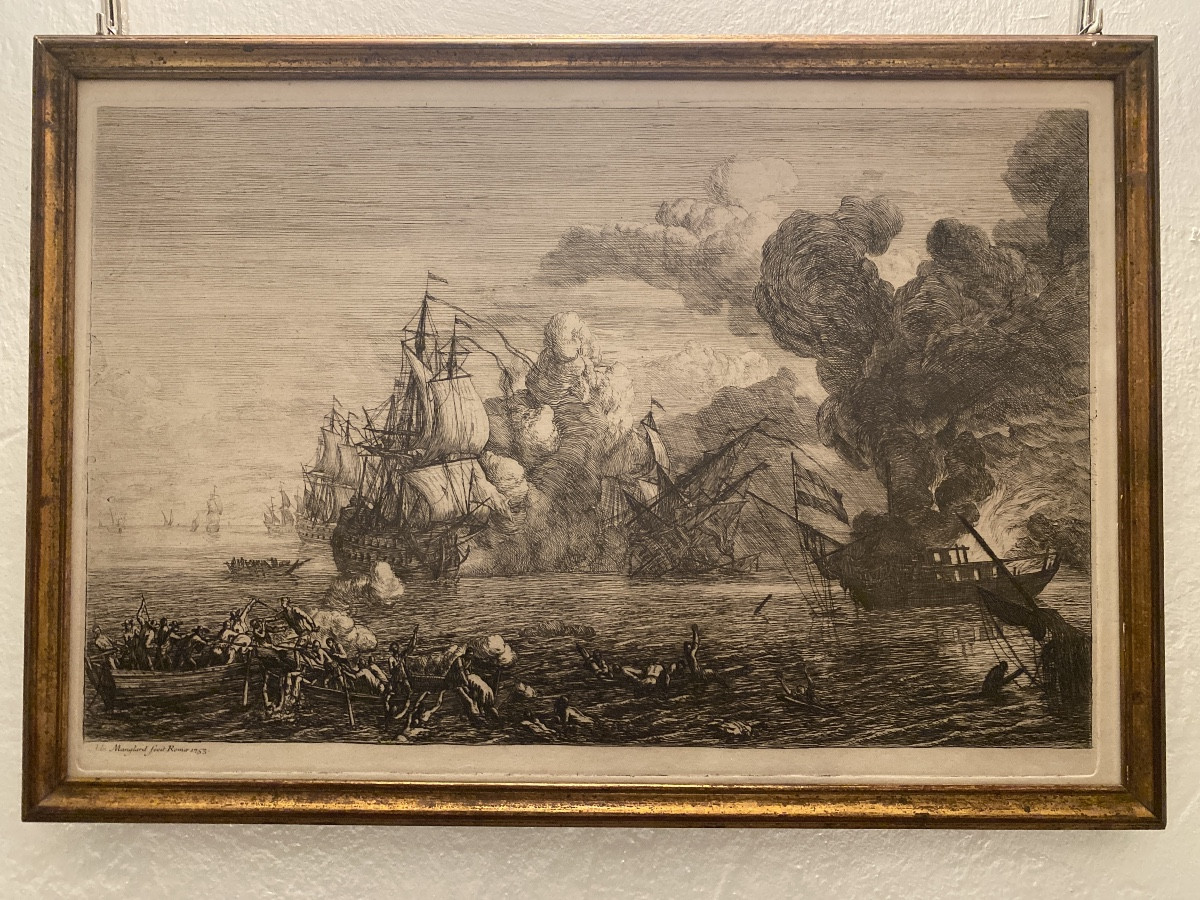  Pair Of Antique Engravings – Adrien Manglard (1695–1760), Rome 1753-photo-2