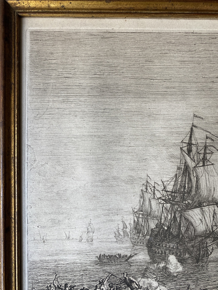  Pair Of Antique Engravings – Adrien Manglard (1695–1760), Rome 1753-photo-4