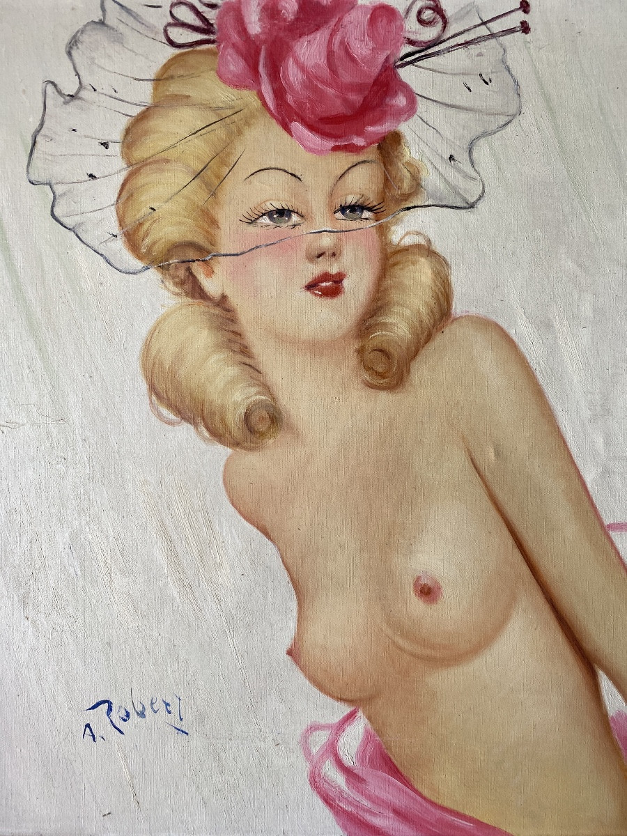 A. Robert (XXe siècle) – Nu féminin glamour-photo-3