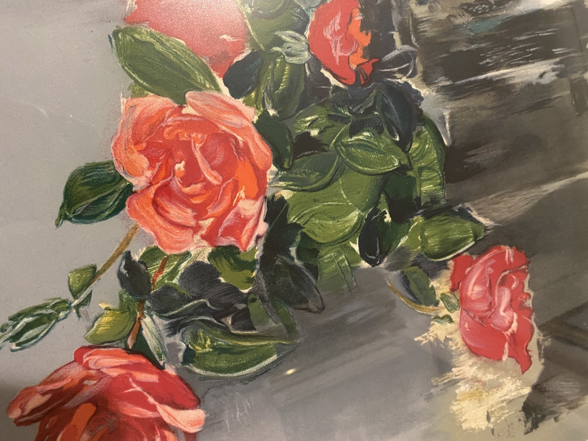 Louis Travert (1919) – Original Lithograph Signed “bouquet Of Roses”-photo-5
