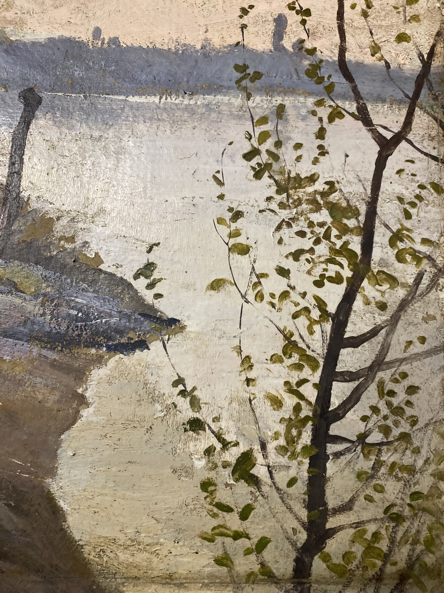 Xavier DESPARRET-FITZGERALD (1861-1941)  Bord de Garonne Huile sur panneau signée en bas à gauc-photo-3