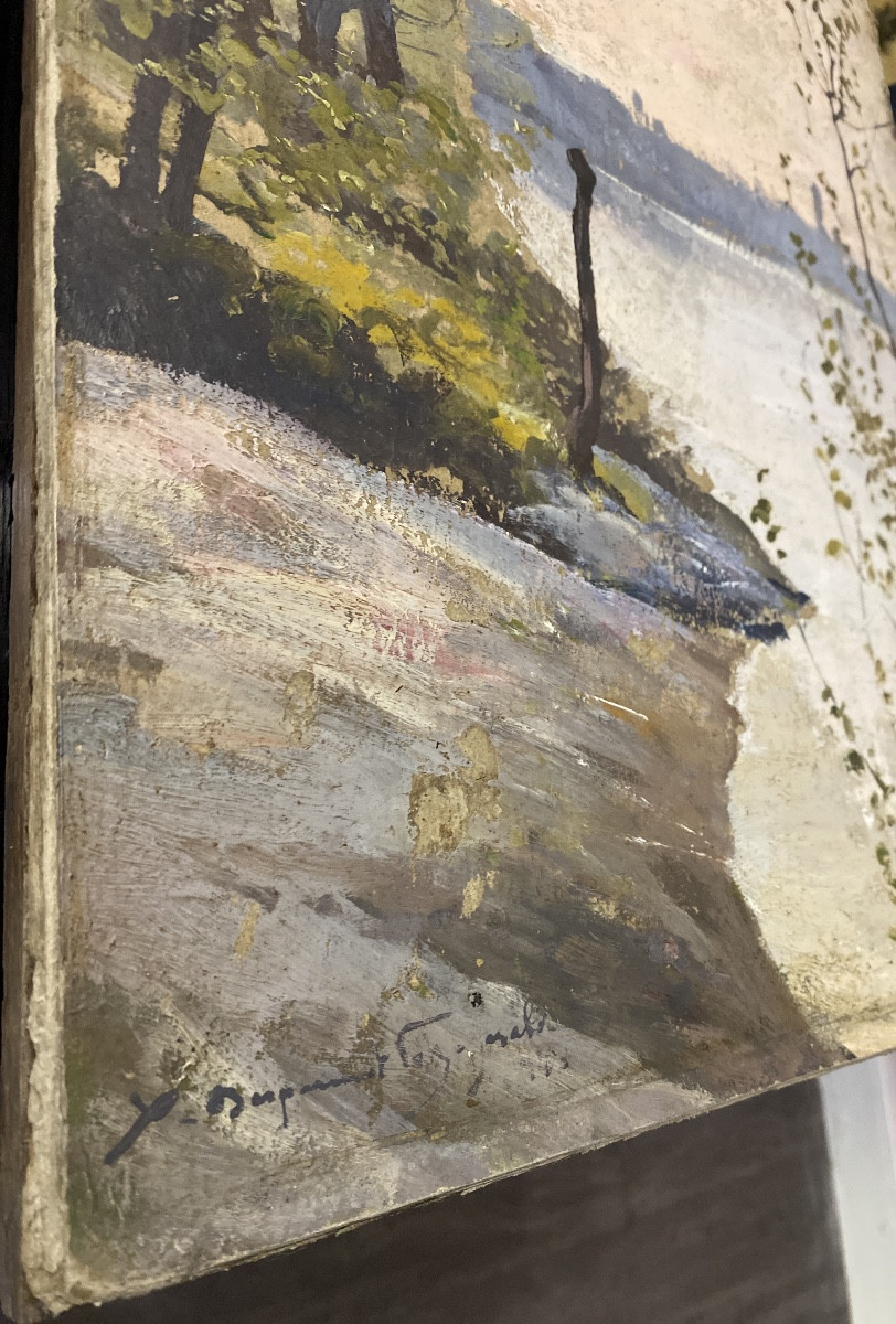 Xavier DESPARRET-FITZGERALD (1861-1941)  Bord de Garonne Huile sur panneau signée en bas à gauc-photo-5