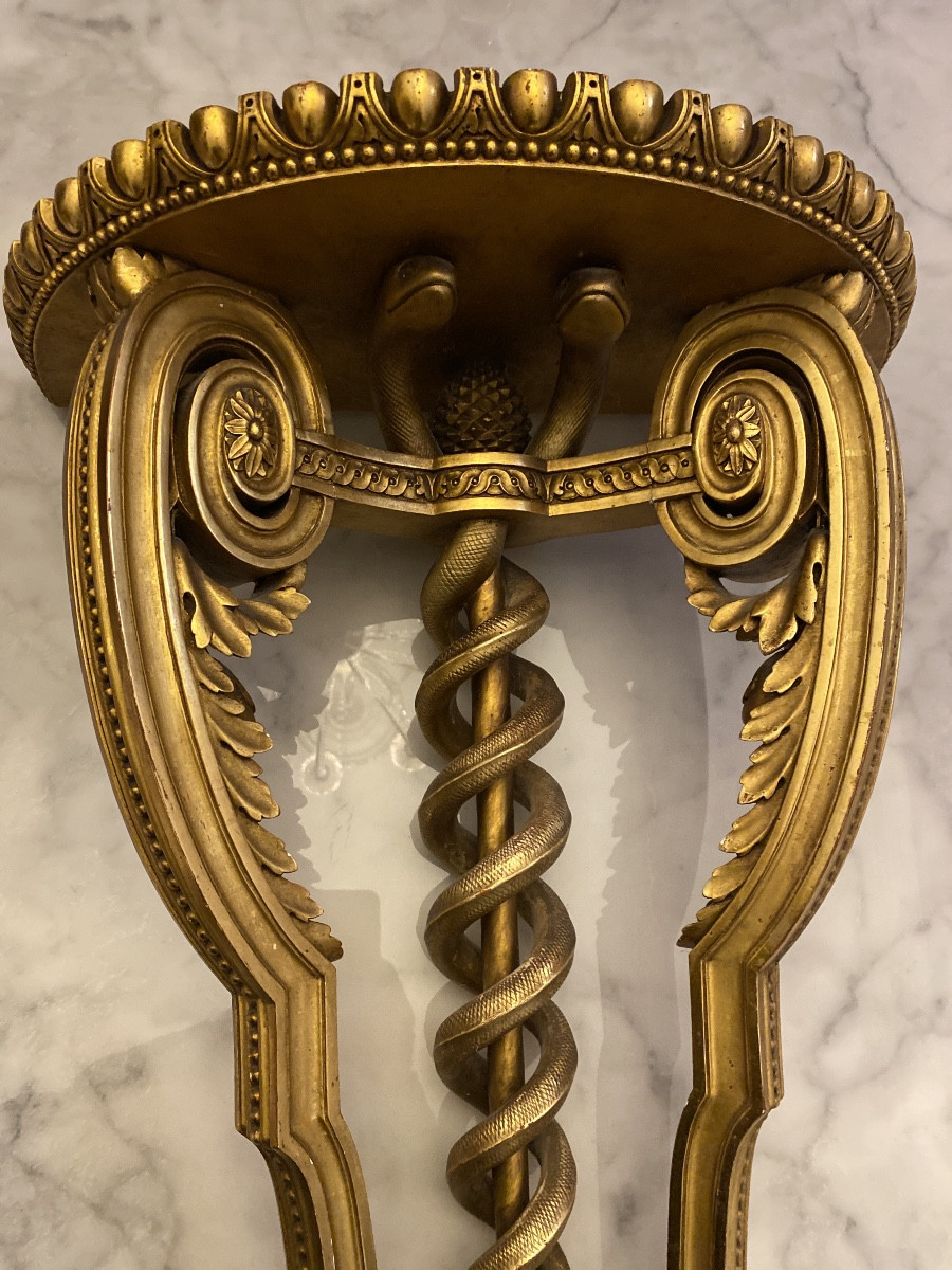 Gilded Wood Wall Console – Serpent Model – Bedel & Co. Workshop, Paris-photo-4