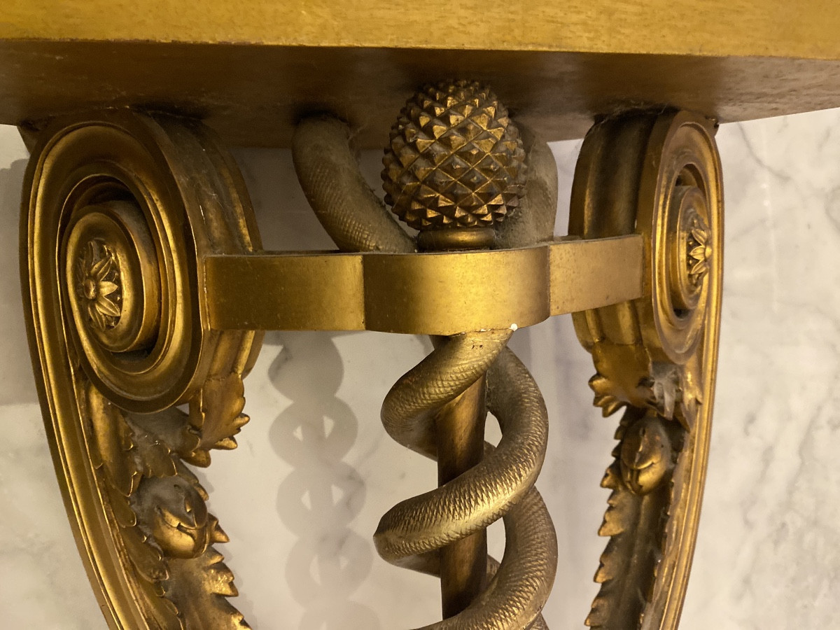 Gilded Wood Wall Console – Serpent Model – Bedel & Co. Workshop, Paris-photo-7