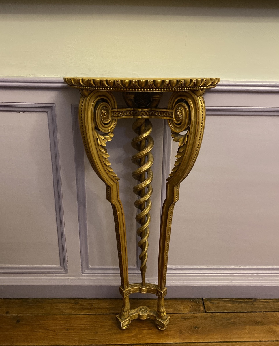 Gilded Wood Wall Console – Serpent Model – Bedel & Co. Workshop, Paris