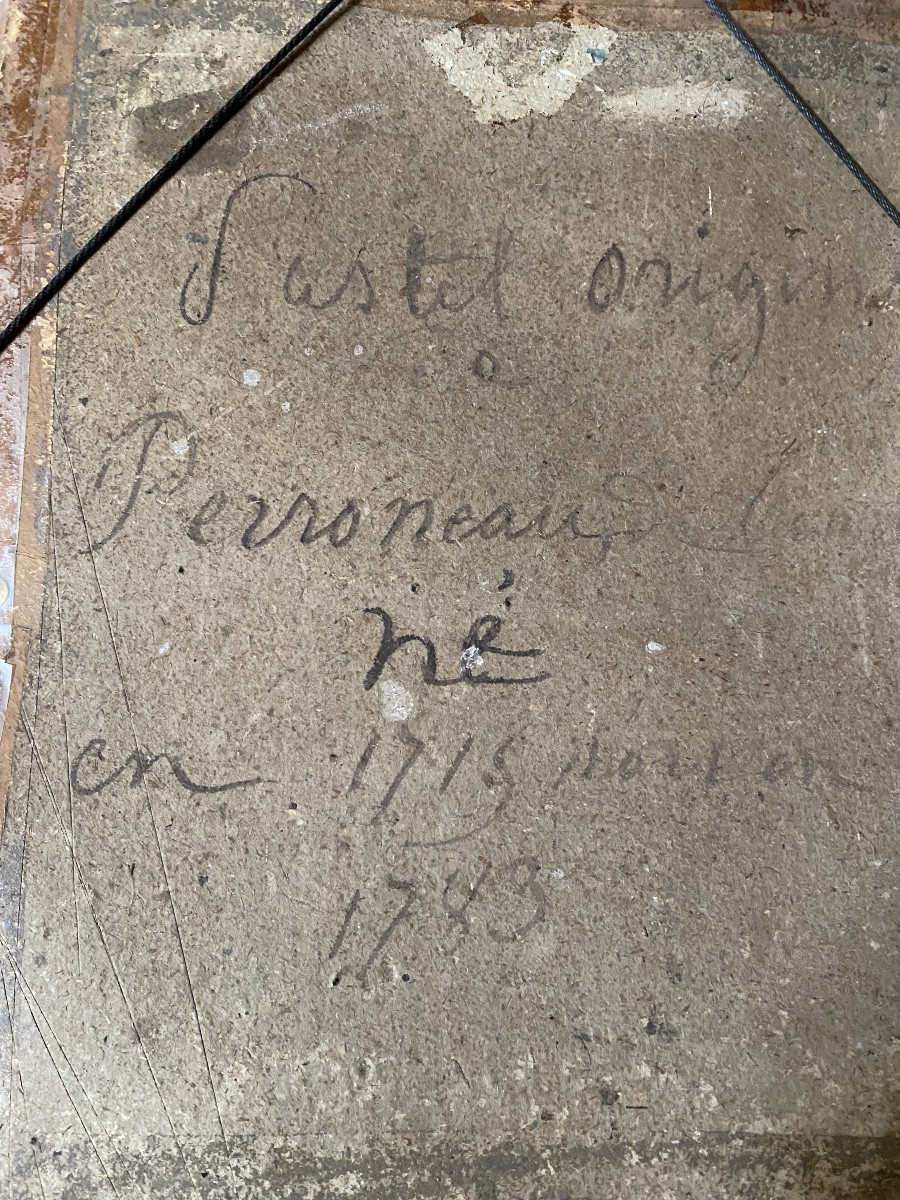 Pastel du XVIIIᵉ Portrait de Dame en Bleu  Ecole française du XVIIIe. Cercle de Perronneau-photo-4