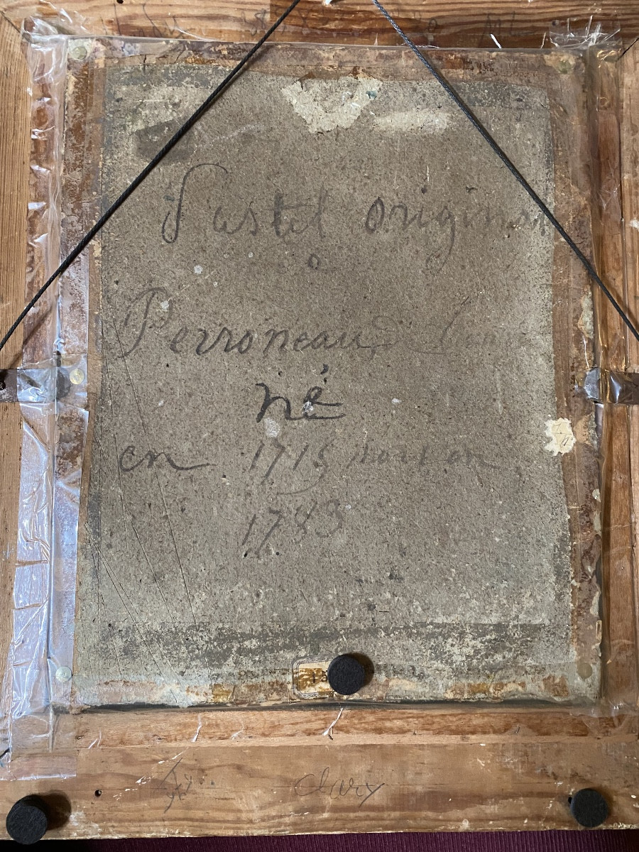 Pastel du XVIIIᵉ Portrait de Dame en Bleu  Ecole française du XVIIIe. Cercle de Perronneau-photo-5