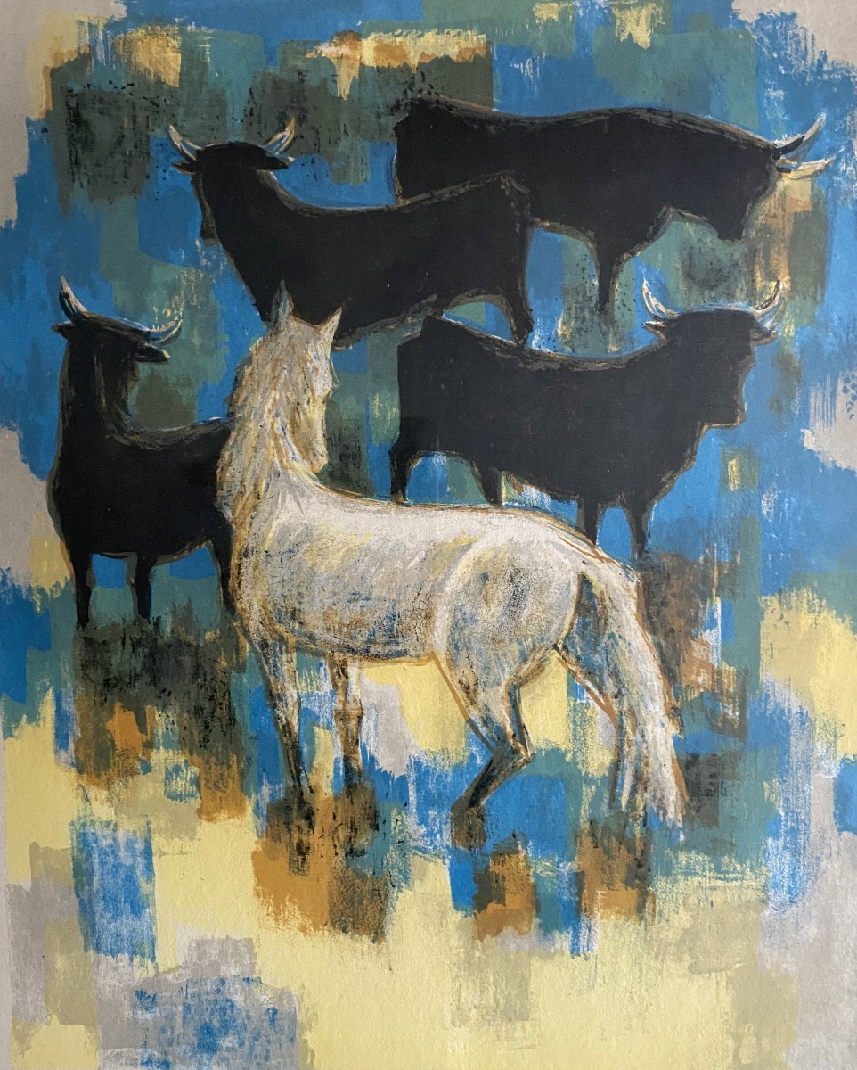 R. Debièvre (XXᵉ siècle)  « Camargue » – Lithographie originale numérotée 27/150-photo-2