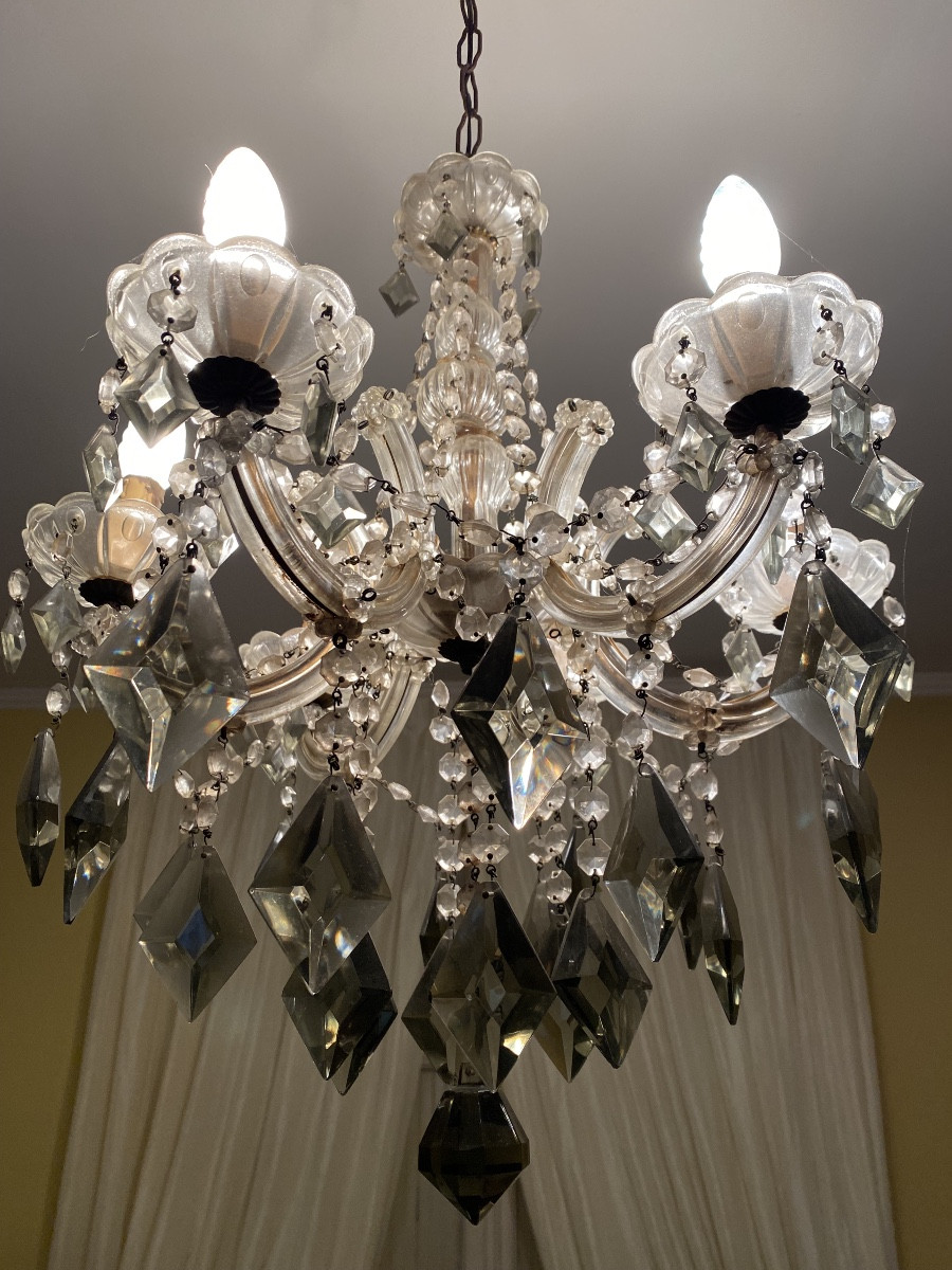 Lustre Vénéto 1950, pampilles foncées-photo-8