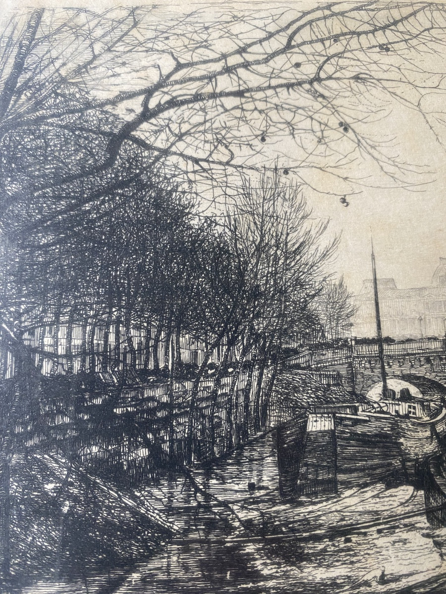Lucien Gautier (1850–1925) — Eau-forte “Bords de Seine” — 1880 — Papier Japon-photo-3