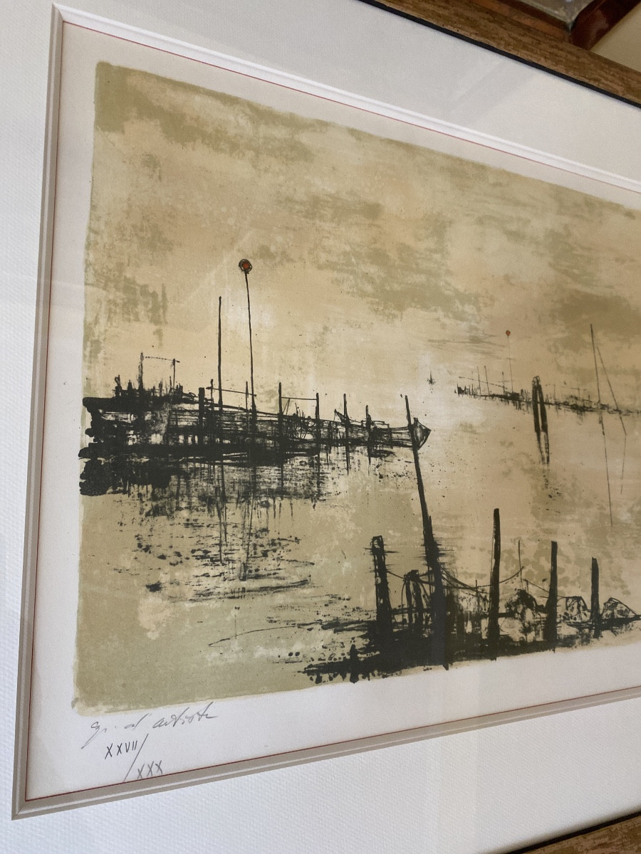 Jansen – Original Lithograph – “venice Lagoon” – Artist's Proof – XXVII/xxx – 77 X 62 -photo-4