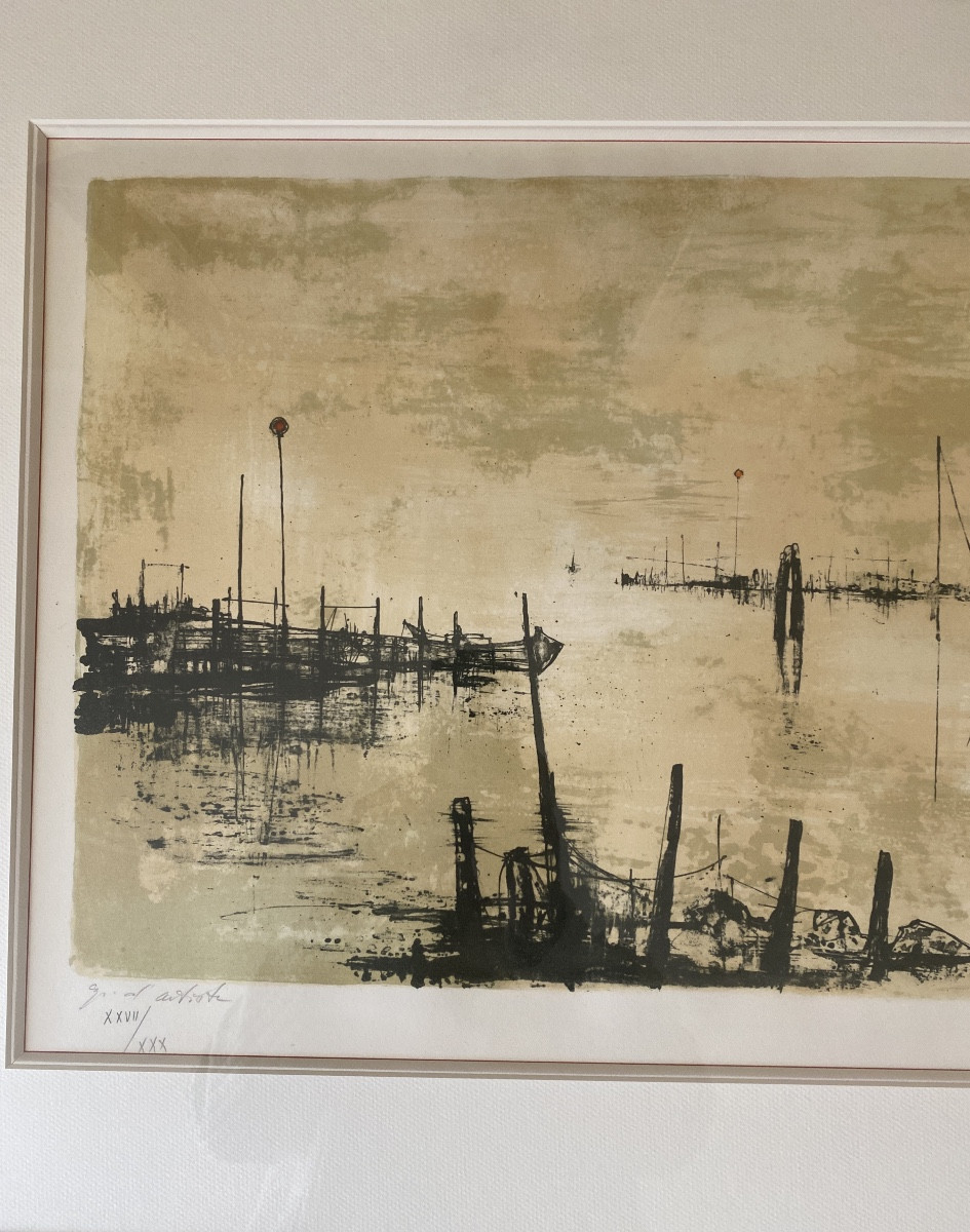 Jansen – Original Lithograph – “venice Lagoon” – Artist's Proof – XXVII/xxx – 77 X 62 -photo-4
