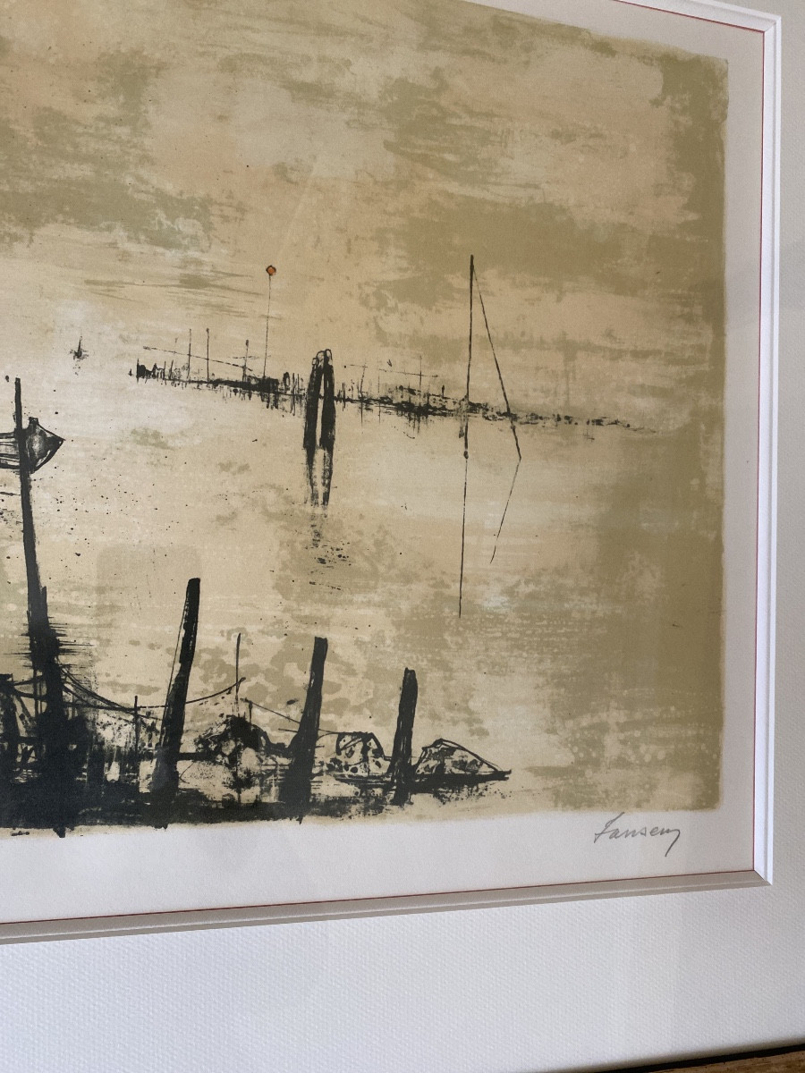 Jansen – Original Lithograph – “venice Lagoon” – Artist's Proof – XXVII/xxx – 77 X 62 -photo-5