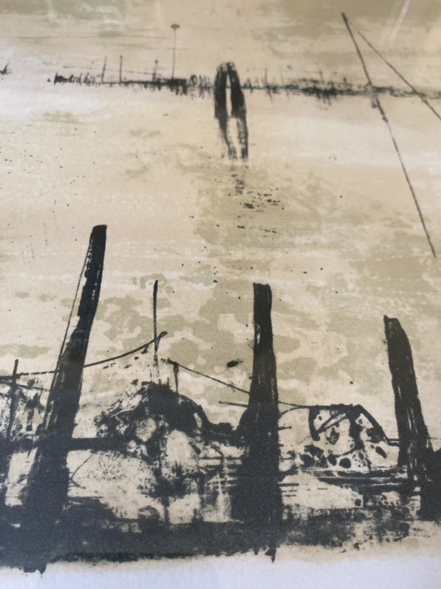 Jansen – Original Lithograph – “venice Lagoon” – Artist's Proof – XXVII/xxx – 77 X 62 -photo-6