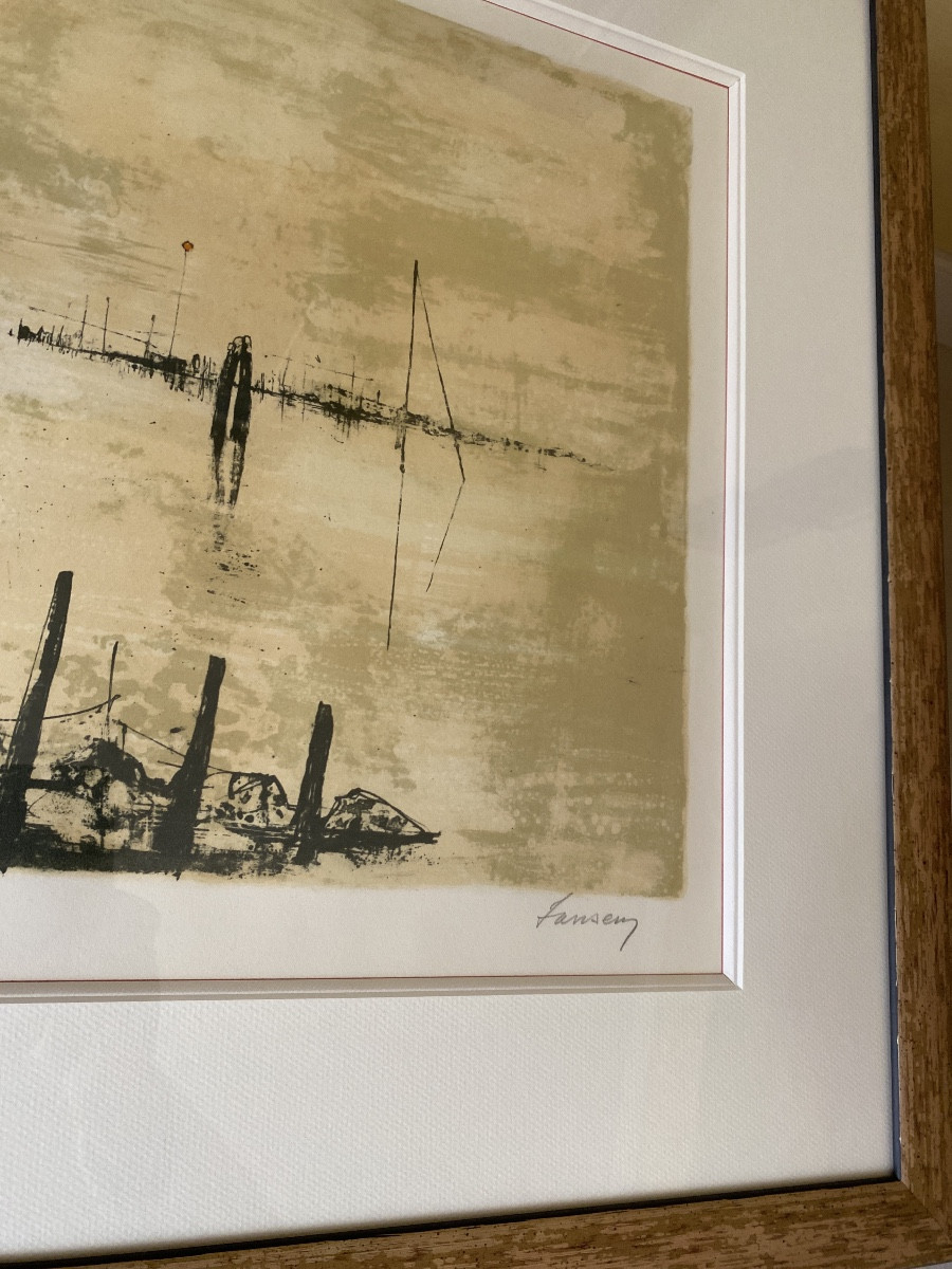Jansen – Original Lithograph – “venice Lagoon” – Artist's Proof – XXVII/xxx – 77 X 62 -photo-7
