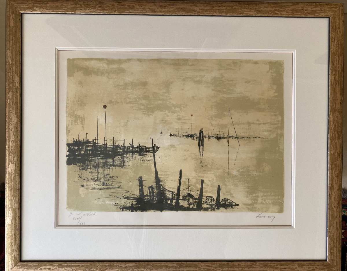 Jansen – Original Lithograph – “venice Lagoon” – Artist's Proof – XXVII/xxx – 77 X 62 