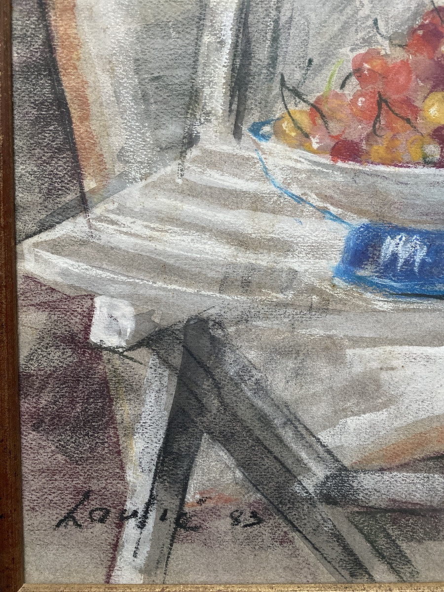 Joseph Laulié (1928–2016) “still Life With Fruit Bowl – 1983”-photo-3