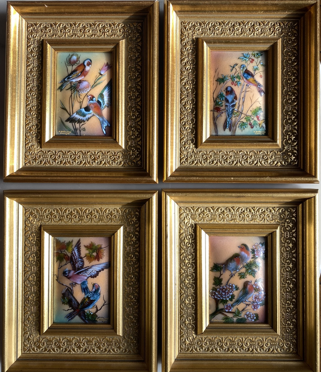 4 Émaux de Limoges signés Michel Bétourné