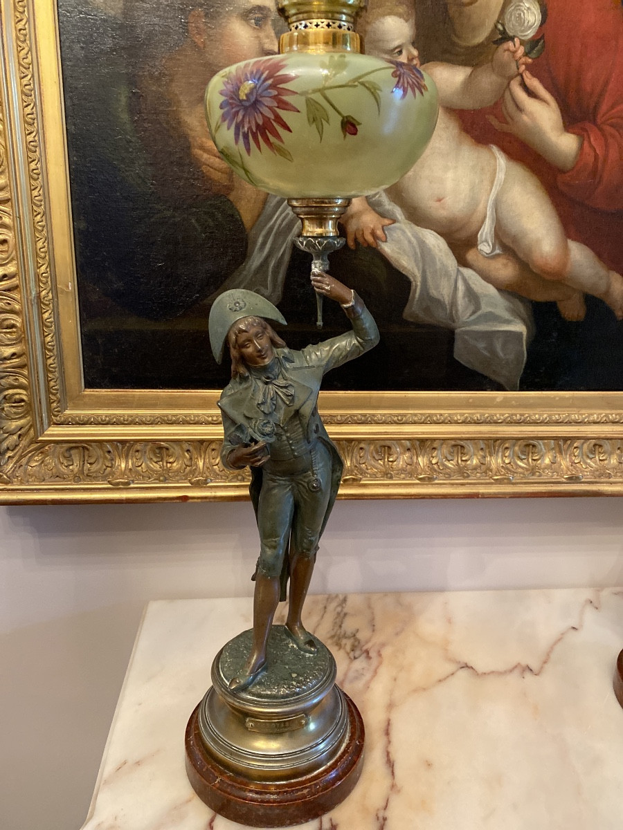 Pair Of Large Figurative Lamps "the Incredible And The Marvelous" – L. Raphael – 19th Century-photo-2