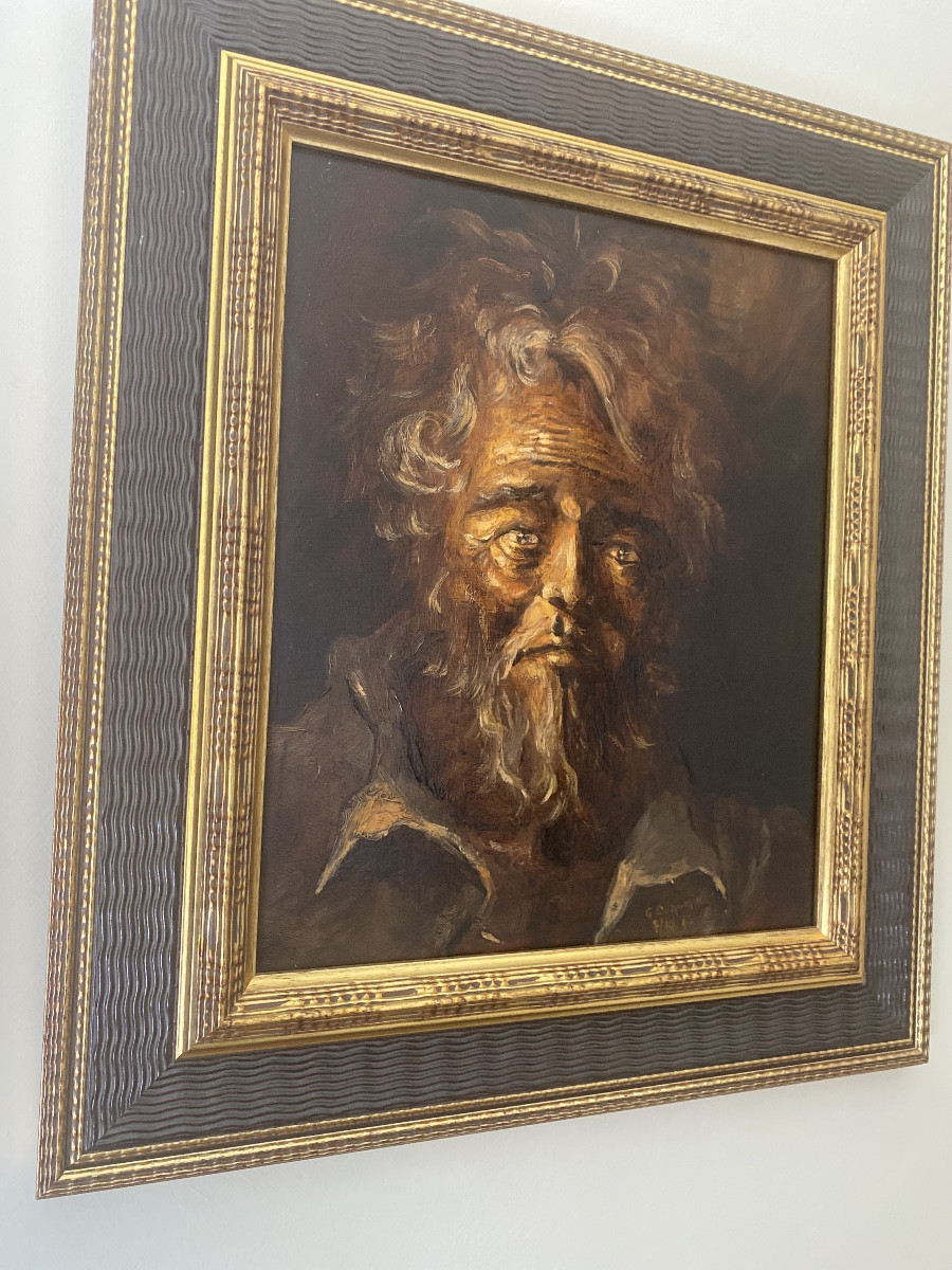 Georges Corominas (né en 1945)  Portrait d’homme âgé – Huile sur toile, -photo-2