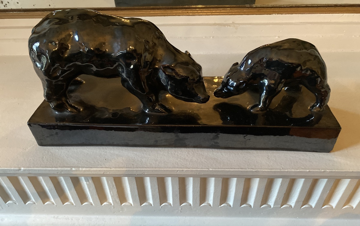  Jérôme Massier (Vallauris) «Ours et ourson»38 cm-photo-2