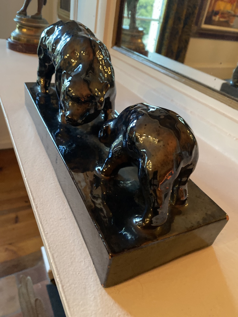  Jérôme Massier (Vallauris) «Ours et ourson»38 cm-photo-4