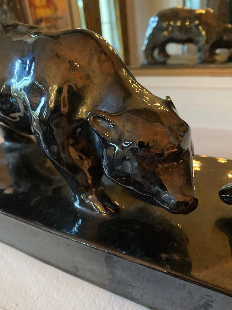  Jérôme Massier (Vallauris) «Ours et ourson»38 cm-photo-1