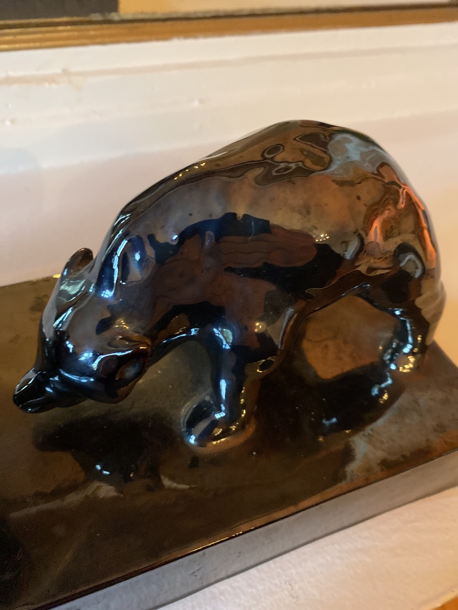  Jérôme Massier (Vallauris) «Ours et ourson»38 cm-photo-2