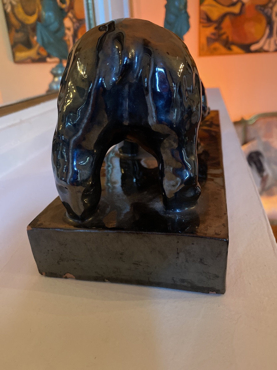  Jérôme Massier (Vallauris) «Ours et ourson»38 cm-photo-4