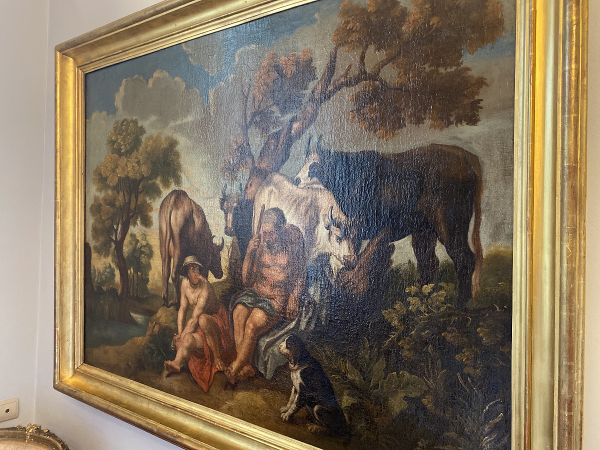 Flemish School Of The 17th Century – Follower Of Jacob Jordaens (1593-1678) “mercury, Argus And Io”-photo-4