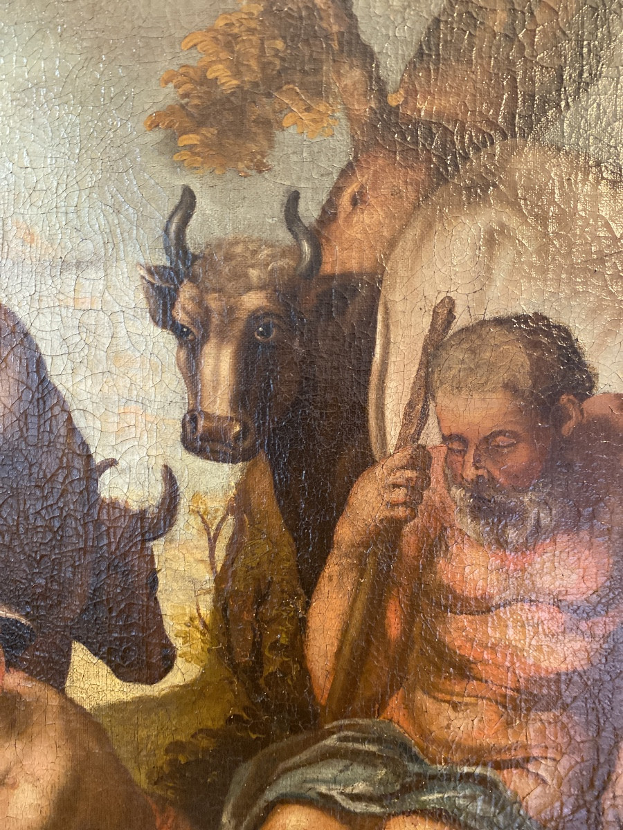 Flemish School Of The 17th Century – Follower Of Jacob Jordaens (1593-1678) “mercury, Argus And Io”-photo-1