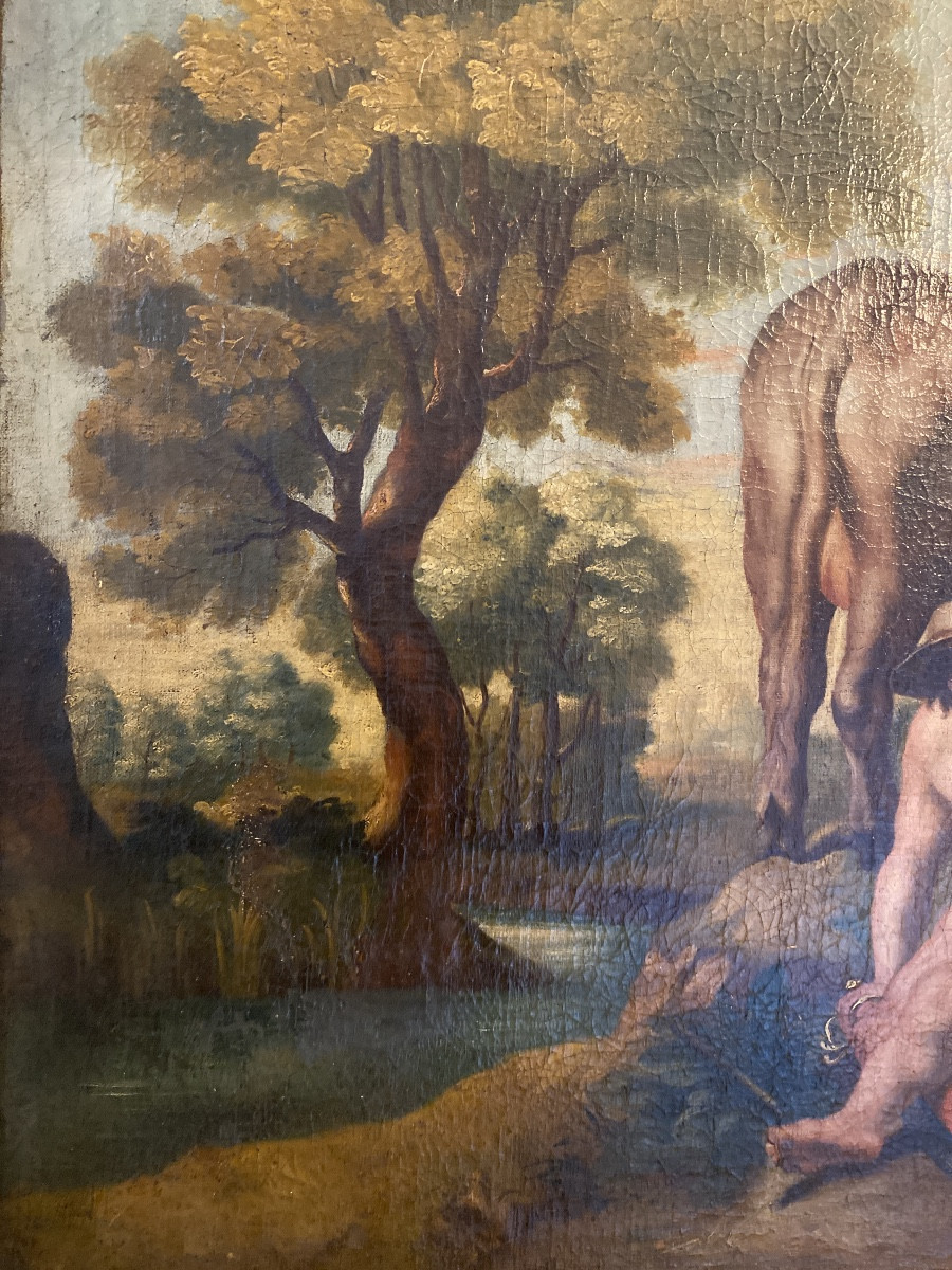 Flemish School Of The 17th Century – Follower Of Jacob Jordaens (1593-1678) “mercury, Argus And Io”-photo-3