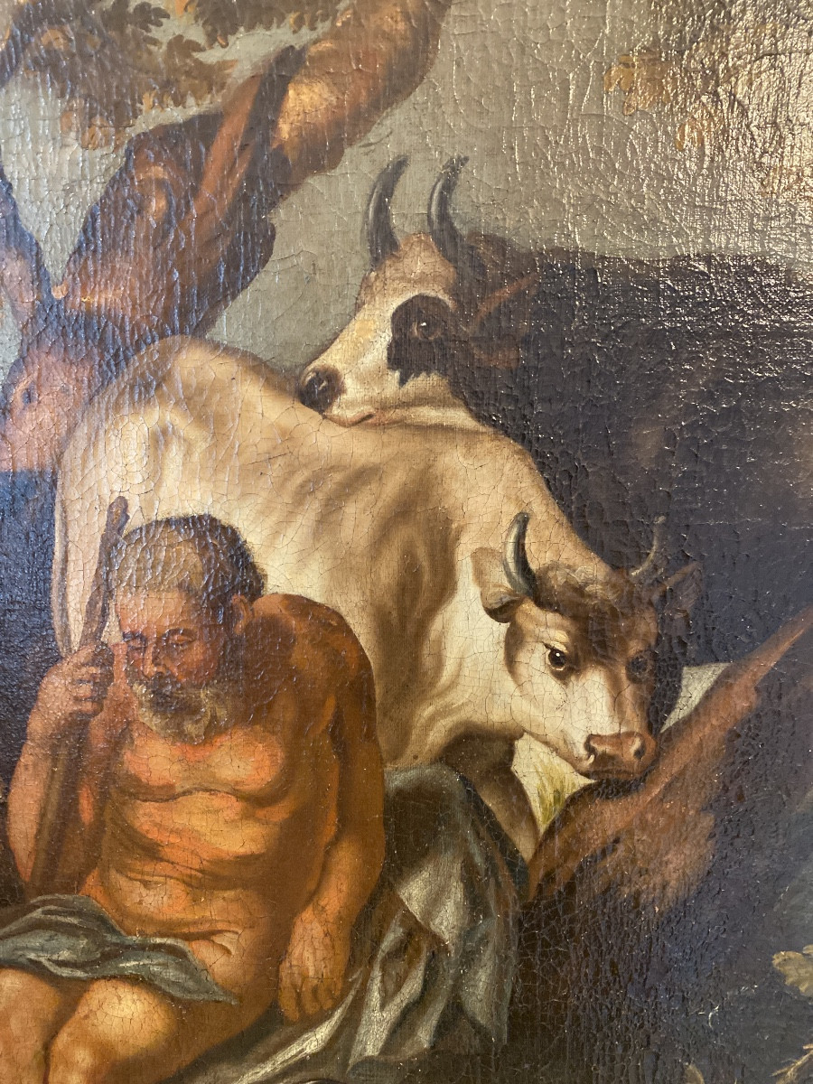 Flemish School Of The 17th Century – Follower Of Jacob Jordaens (1593-1678) “mercury, Argus And Io”-photo-5