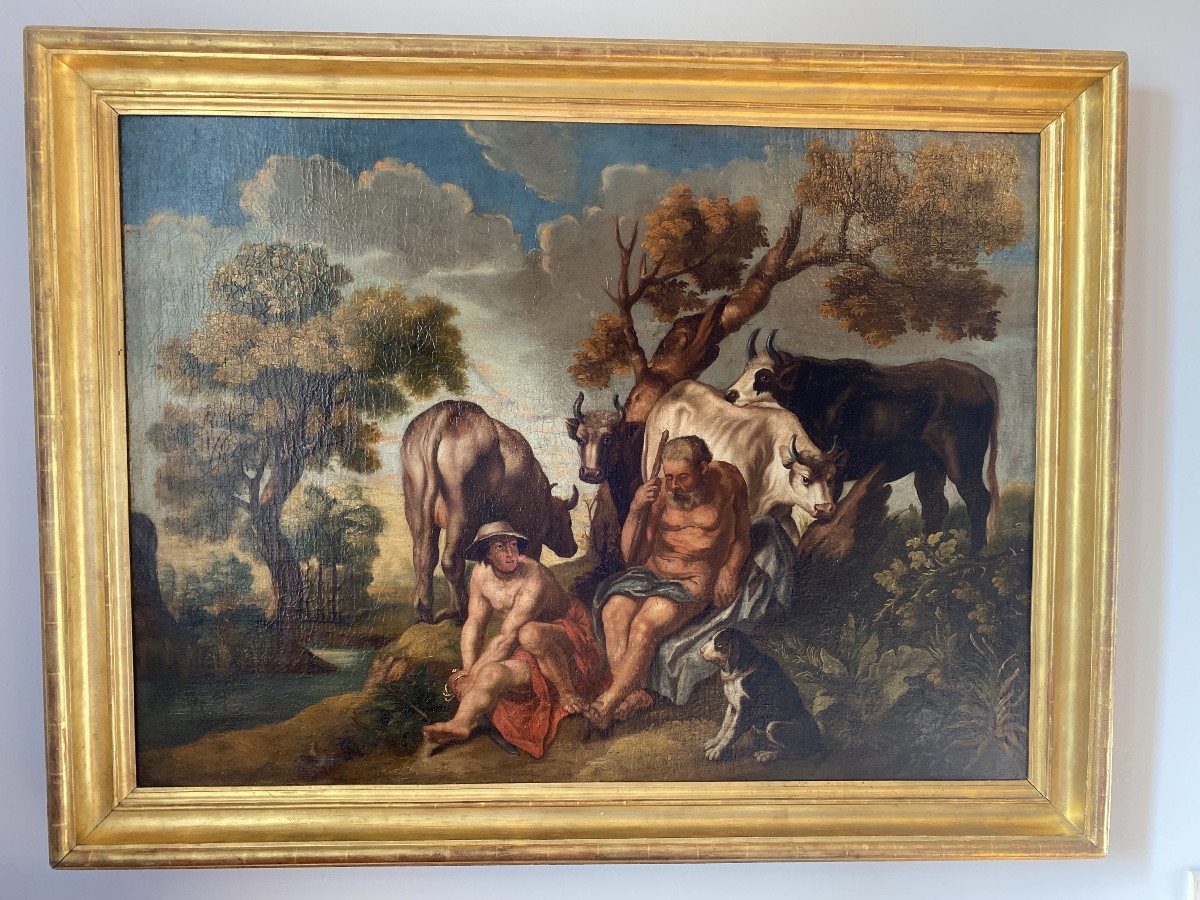 Flemish School Of The 17th Century – Follower Of Jacob Jordaens (1593-1678) “mercury, Argus And Io”-photo-6