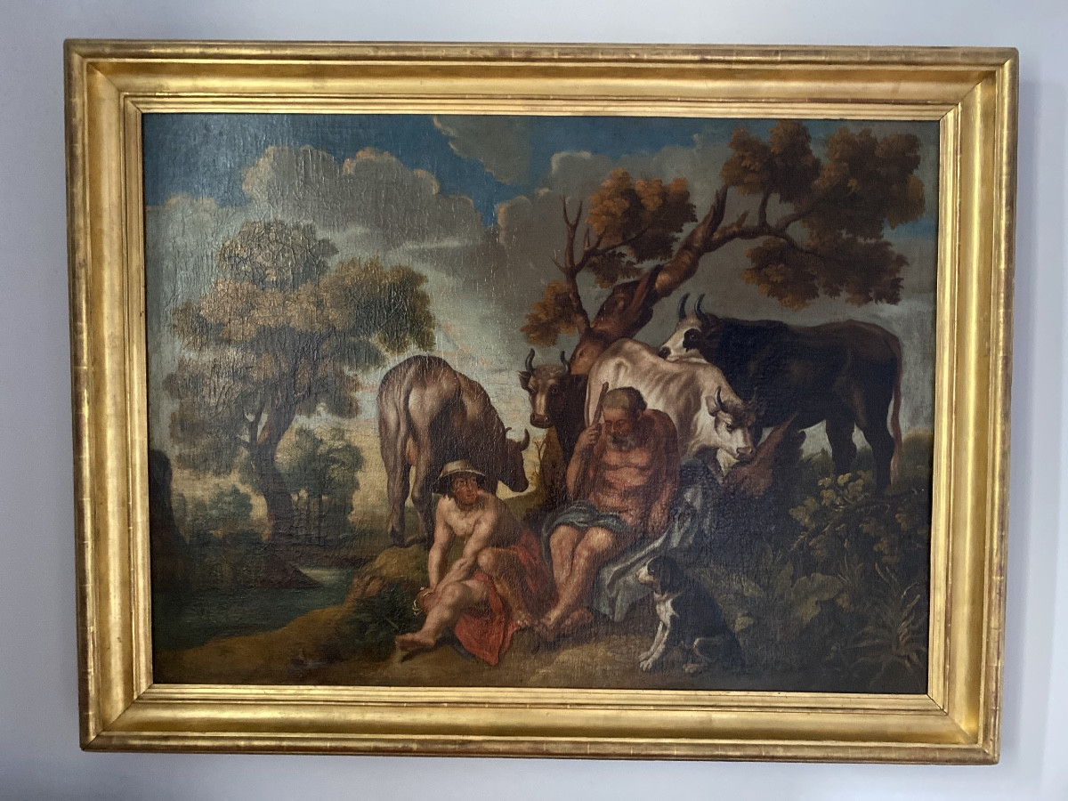 Flemish School Of The 17th Century – Follower Of Jacob Jordaens (1593-1678) “mercury, Argus And Io”