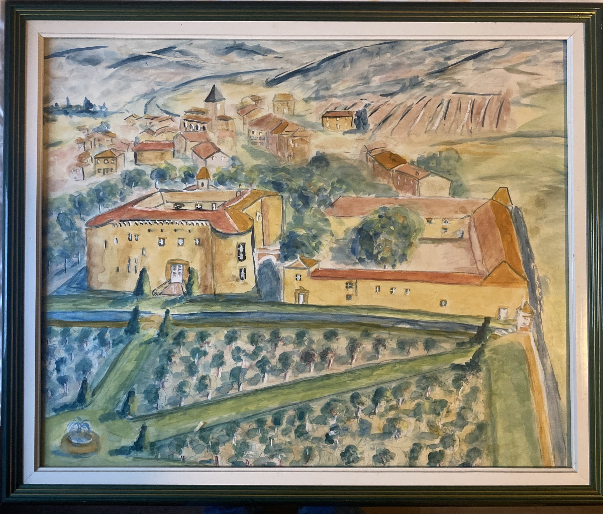 Marthe Mootz (1915–1988)  Couvent catalan et paysage viticole