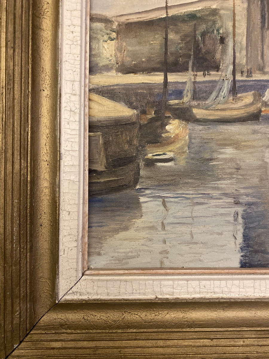 DROUART M. Peintre français du XXe siècle  Le Vieux Port de La Rochelle-photo-2