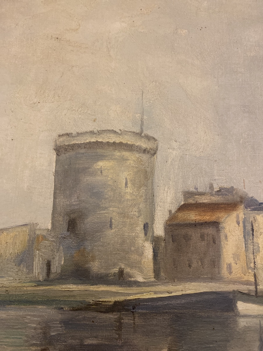 DROUART M. Peintre français du XXe siècle  Le Vieux Port de La Rochelle-photo-5