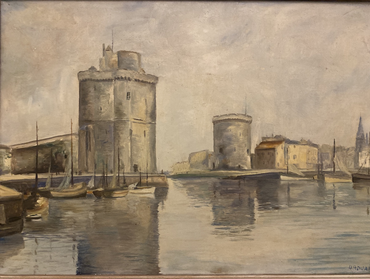DROUART M. Peintre français du XXe siècle  Le Vieux Port de La Rochelle