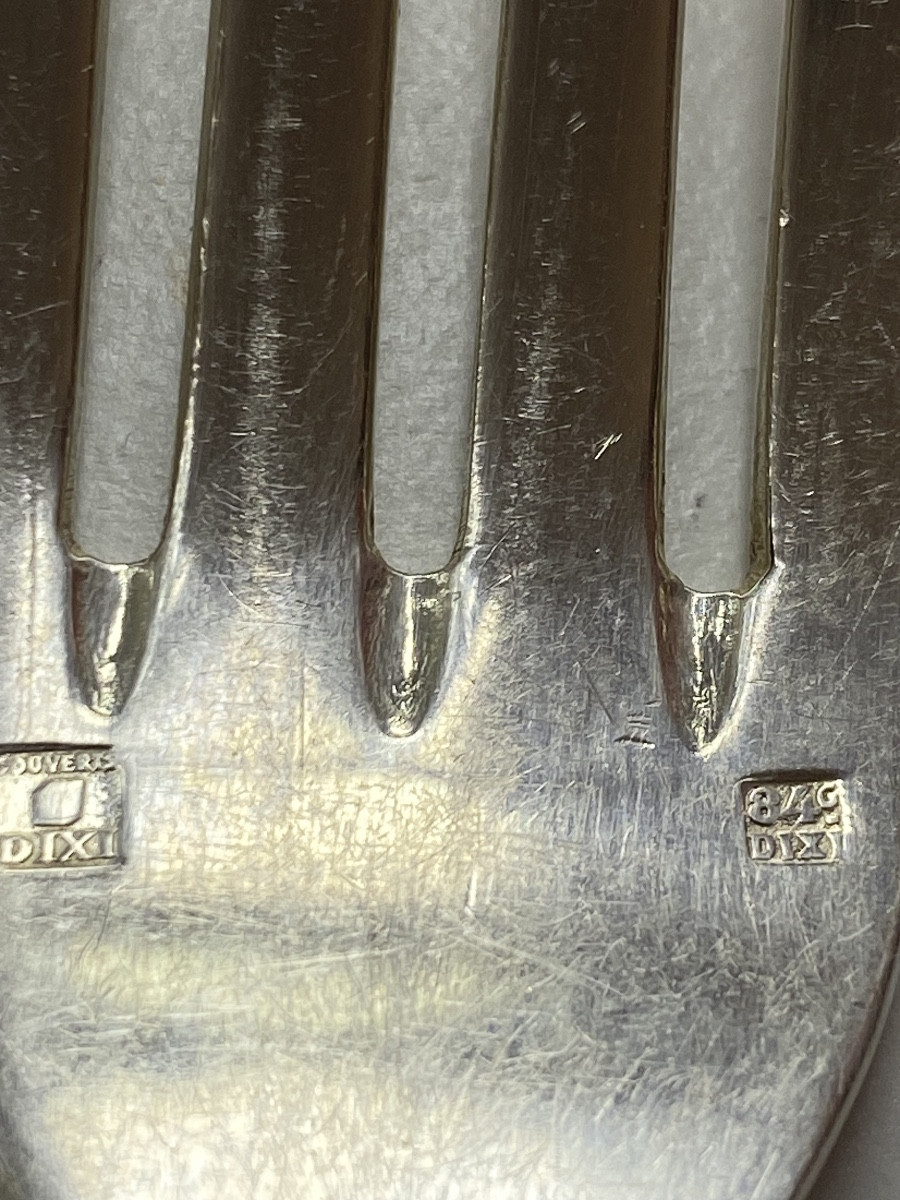 Art Deco French Silver Plated Flatware Set – 37 Pieces – Aveline Versailles – 1956-photo-1