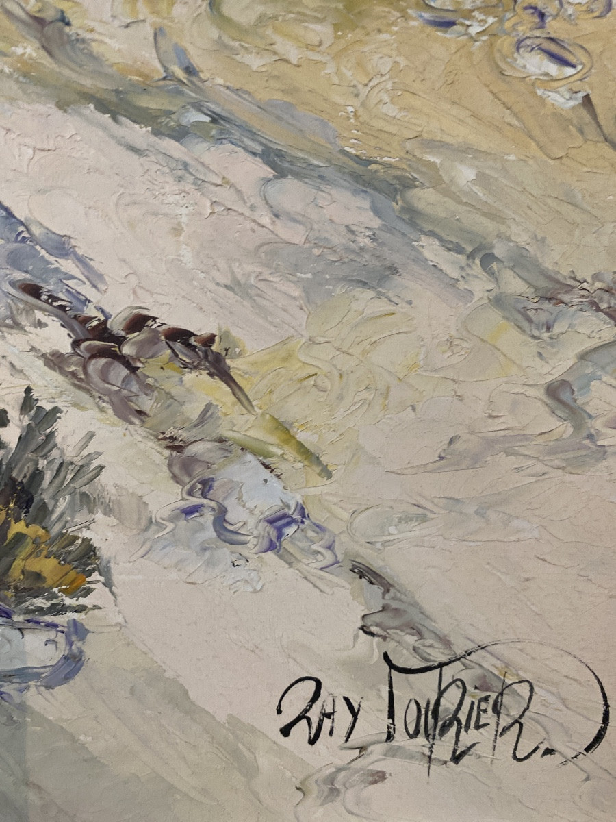 Ray Poirier (b. 1938) - The Path - Provence Landscape With Olive Trees - Oil On Canvas, Seamed-photo-3