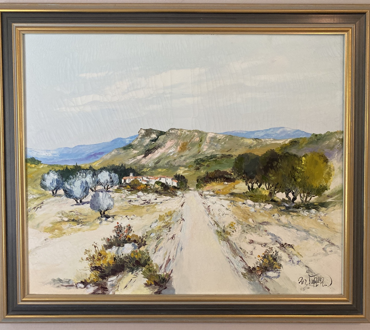 Ray Poirier (b. 1938) - The Path - Provence Landscape With Olive Trees - Oil On Canvas, Seamed