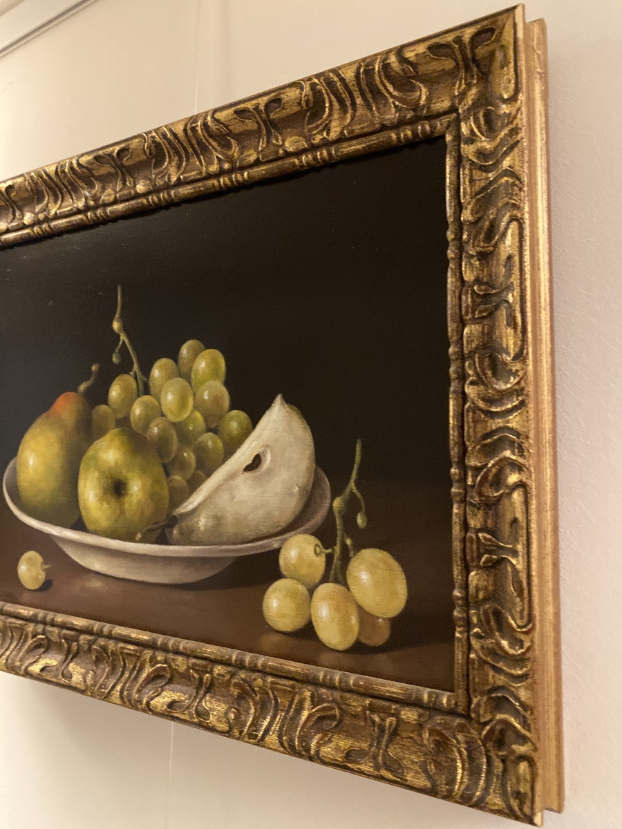 Still Life With Grapes, Pear And Apples - Nelly Trumel (1938-2018)-photo-2