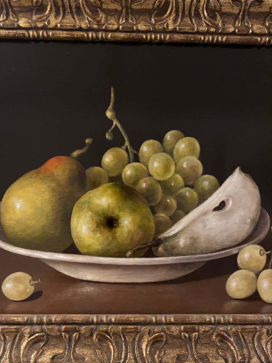Still Life With Grapes, Pear And Apples - Nelly Trumel (1938-2018)-photo-4