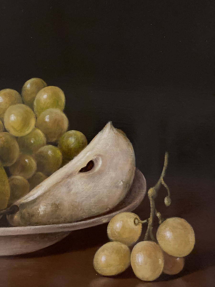 Still Life With Grapes, Pear And Apples - Nelly Trumel (1938-2018)-photo-5