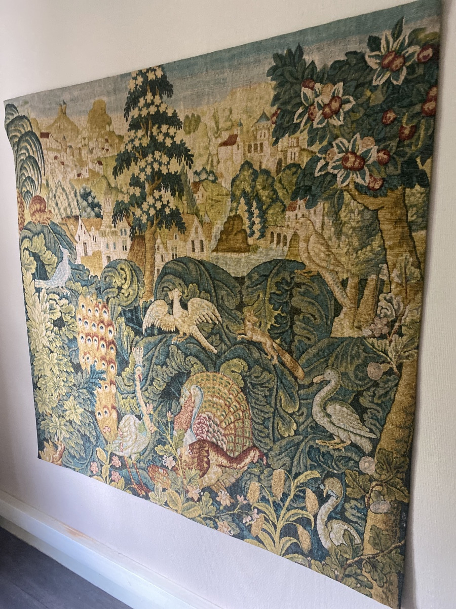 Manufacture Robert Four, Aubusson – Tapisserie « Bestiaire » d’après modèle du XVe siècle -photo-2