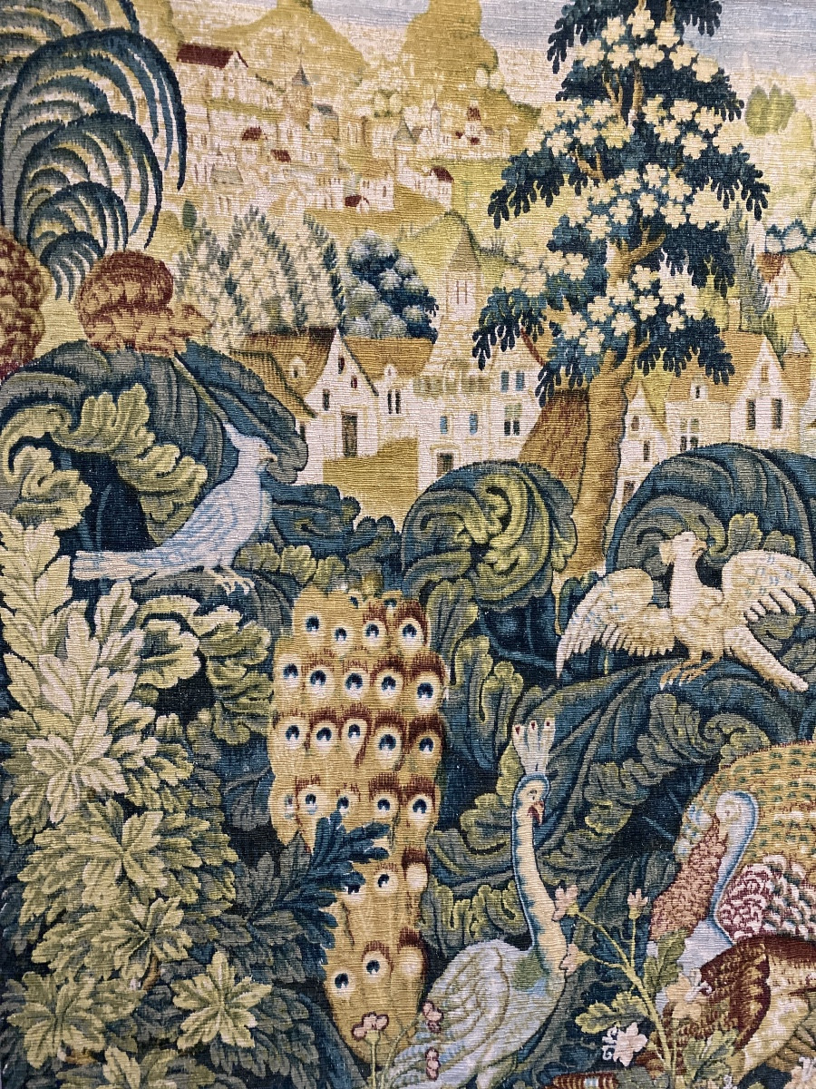 Manufacture Robert Four, Aubusson – Tapisserie « Bestiaire » d’après modèle du XVe siècle -photo-3
