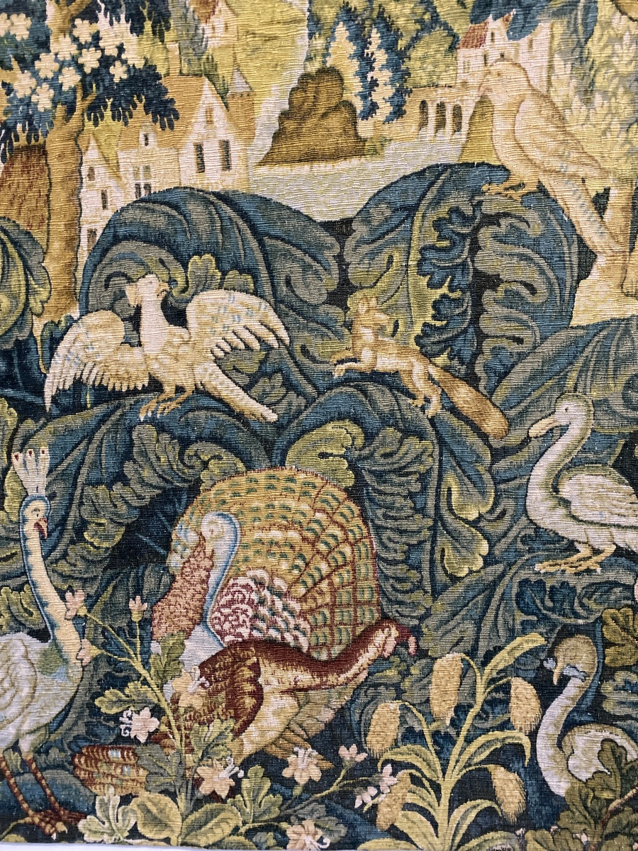 Manufacture Robert Four, Aubusson – Tapisserie « Bestiaire » d’après modèle du XVe siècle -photo-2