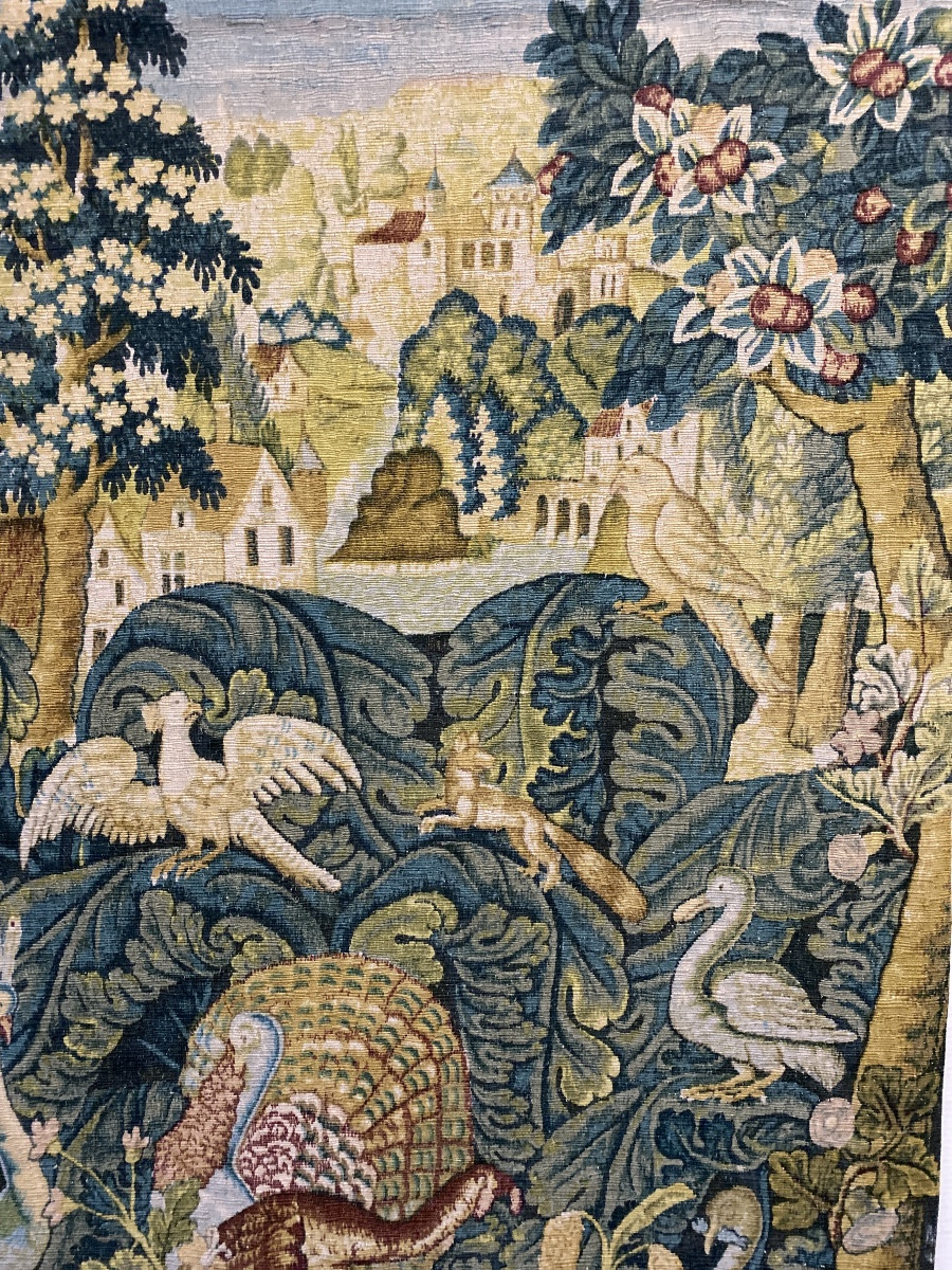 Manufacture Robert Four, Aubusson – Tapisserie « Bestiaire » d’après modèle du XVe siècle -photo-3