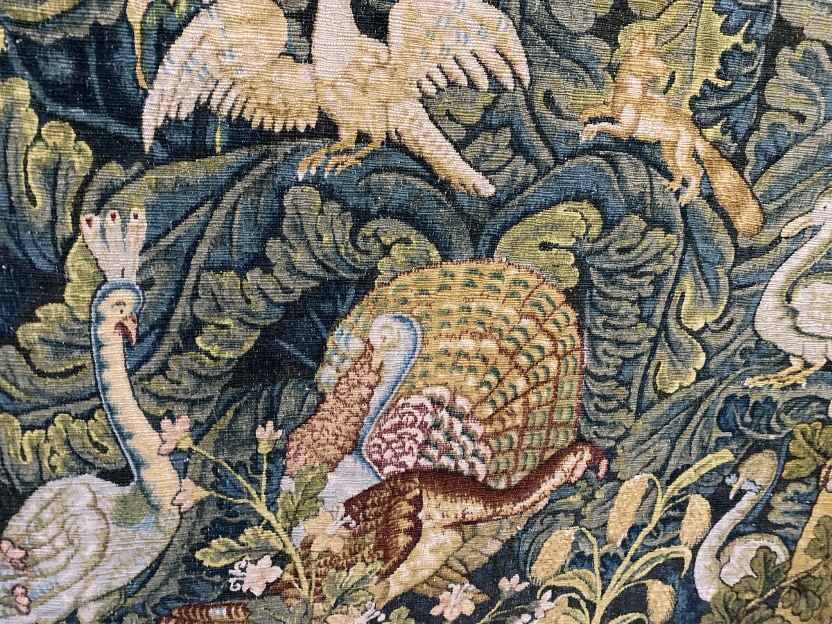 Manufacture Robert Four, Aubusson – Tapisserie « Bestiaire » d’après modèle du XVe siècle -photo-6